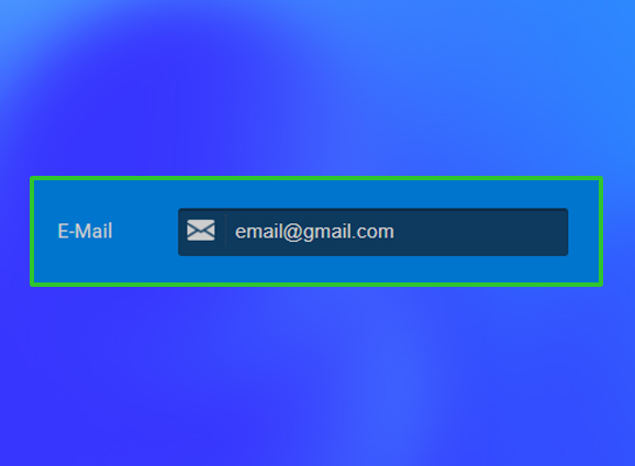 O campo de e-mail do pixbet no formulário de registro.